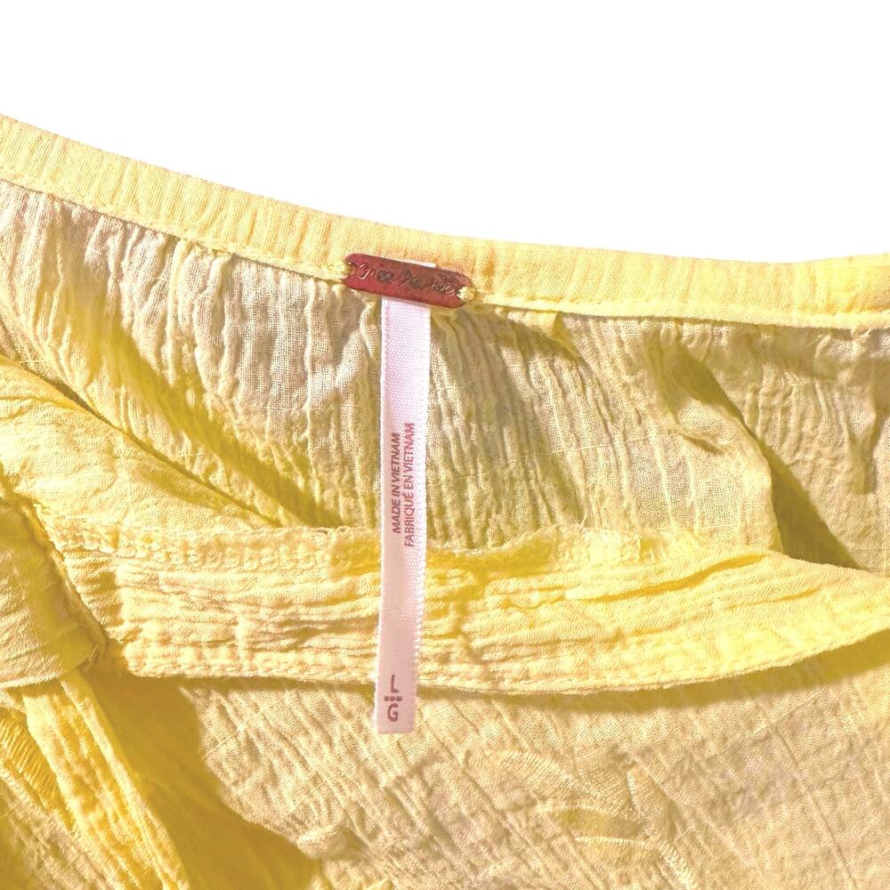 Free People REVOLVE Women's Maria Maria Lace Blouse Size L Yellow Peasant Top - Picture 9 of 14